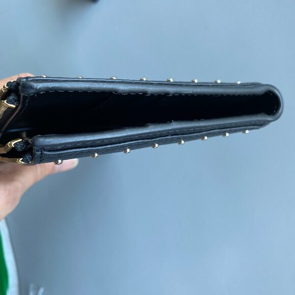 Kate Spade Studded Double Bifold Leather Black Wallet - Picture 8 of 11